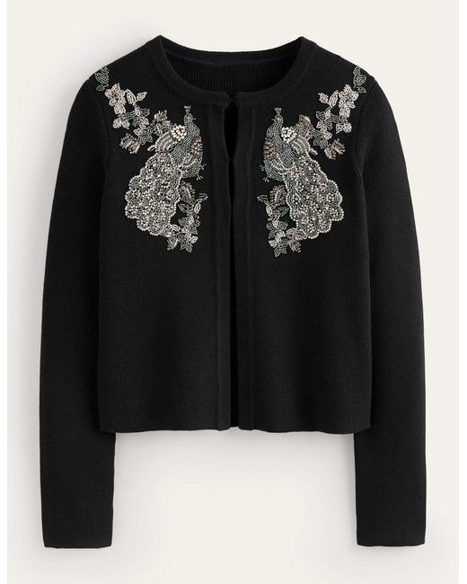 Boden Black Embellished Knitted Jacket