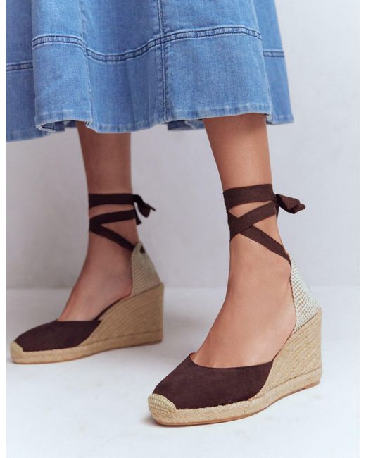 Boden Brown Cassie High Wedge Espadrilles