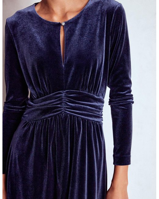 Boden Blue Tilda Velvet Midi Dress