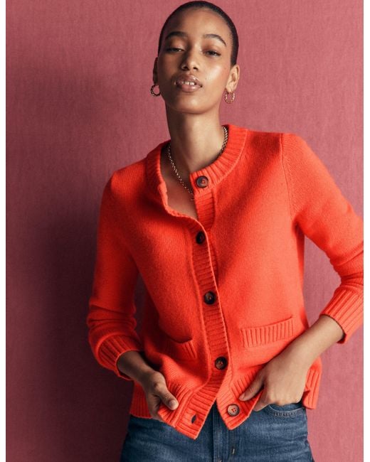 Boden Red Marta Merino Wool Cardigan