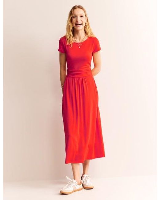 Boden Red Amelie Jersey-Midikleid Damen