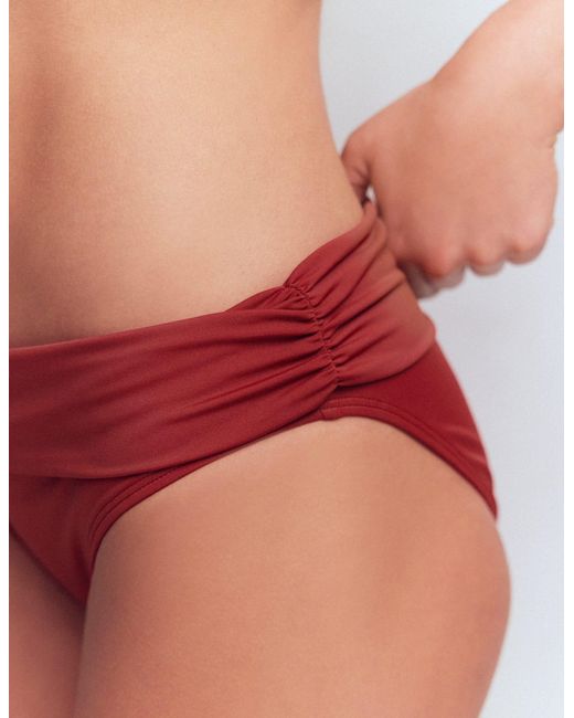 Boden Red Classic Fold Bikini Bottoms