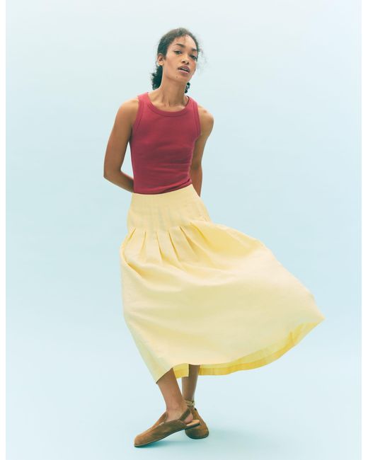 Boden White Valentina Linen Skirt