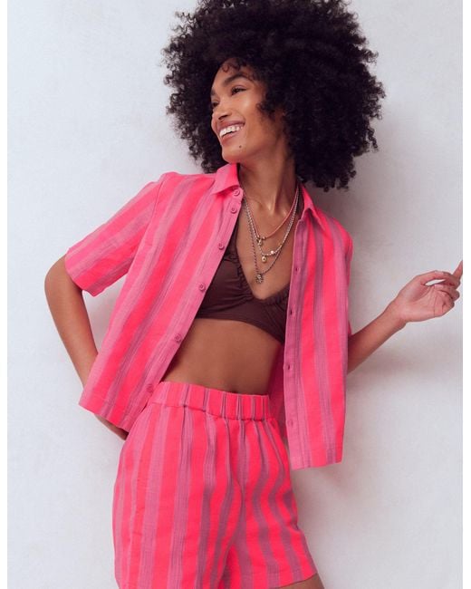 Boden Pink Double Cloth Shirt