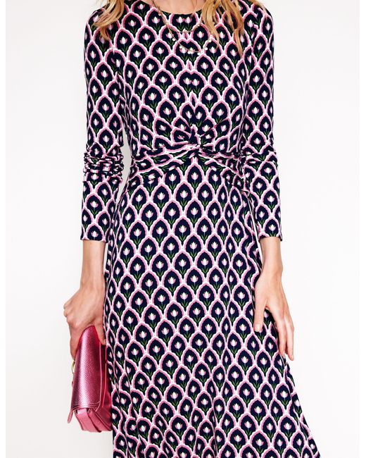 Boden Purple Twisted Waist Jersey Dress
