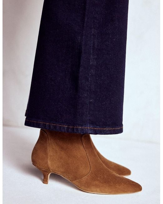 Boden Brown Isobel Kitten Heel Ankle Boot