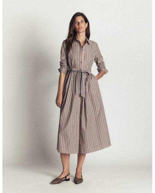 Boden Brown Alexa Cotton Midi Shirt Dress