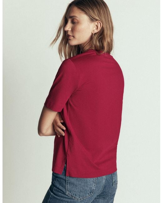 Boden Red Relaxed Cotton T-Shirt
