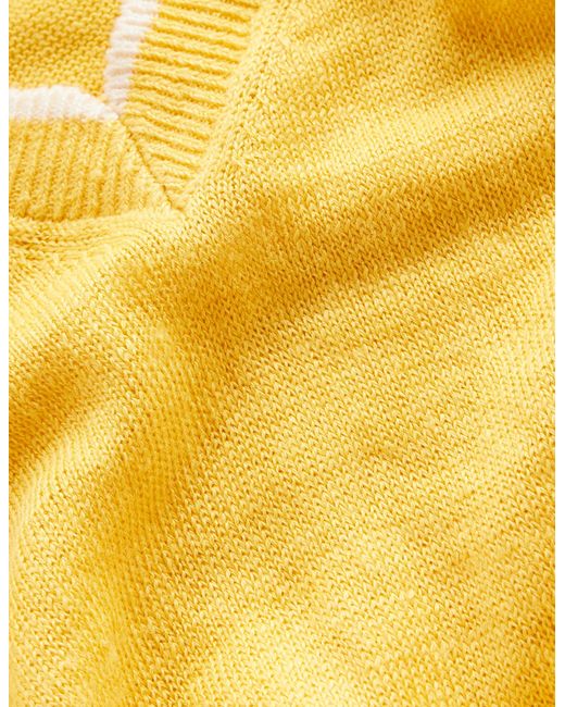 Boden Yellow maggie V-neck Linen T-shirt