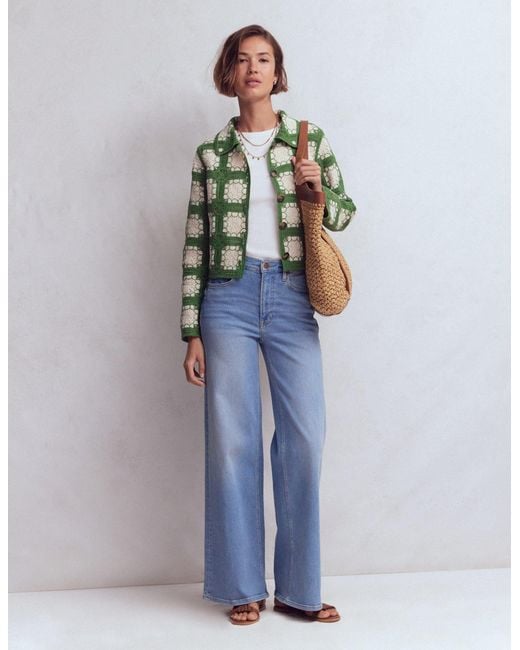 Boden Green Crochet Jacket
