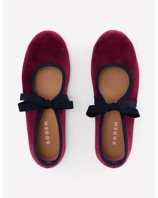 Boden Purple Flexi Tie Mary Janes Shoe