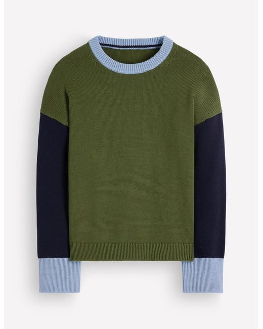 Boden Green Lucy Relaxed Cotton Jumper