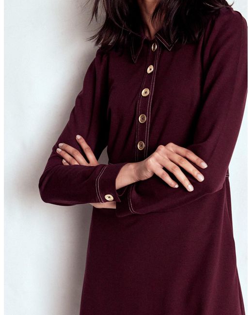 Boden Red Nicolette Long Sleeve Dress