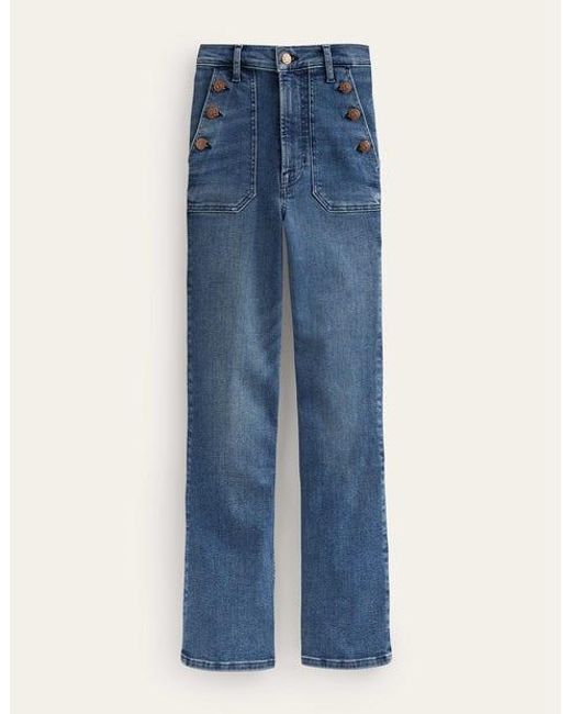Boden Blue Patch Pocket Straight Jeans