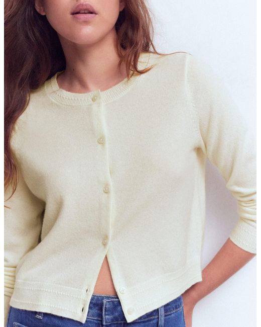 Boden Blue Eva Cashmere Cropped Cardigan