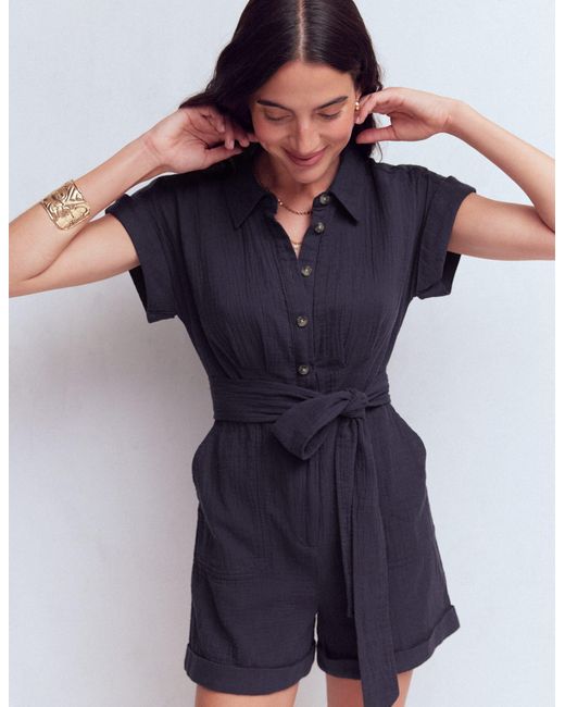 Boden Blue Kay Double Cloth Playsuit
