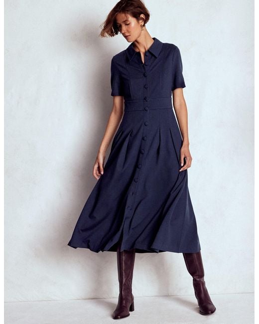 Boden Blue Bridget Ponte Shirt Dress