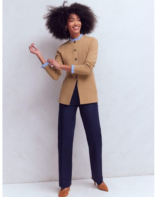 Boden Brown Joanna Fitted Knitted Jacket