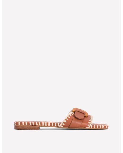 Boden Pink Trim Detail Flat Sandal