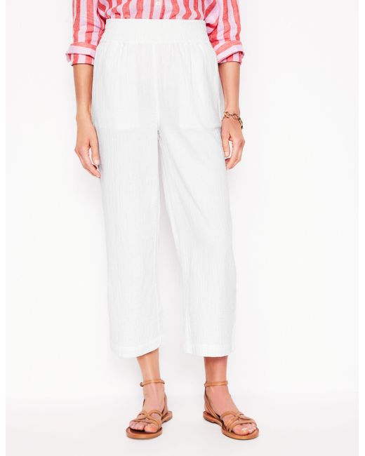 Boden Pink Cropped Double Cloth Pants