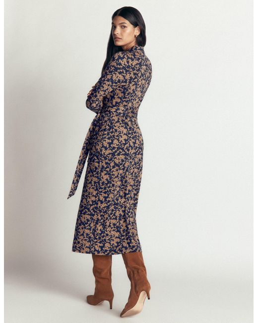 Boden Blue Ruched Jersey Shirt Dress