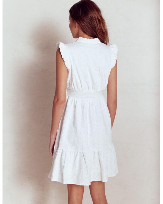 Boden White Wren Double Cloth Short Dress
