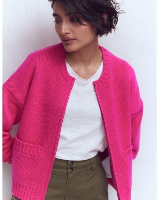 Boden Pink Maya Zip-Up Jacket