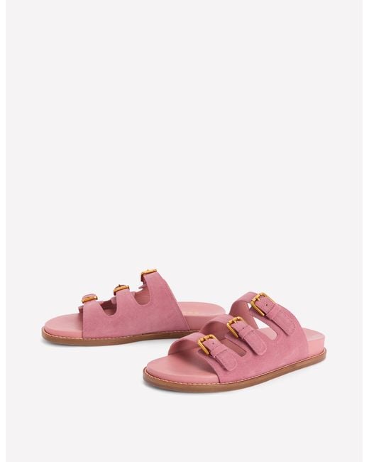 Boden Pink Triple Strap Footbed Sandal