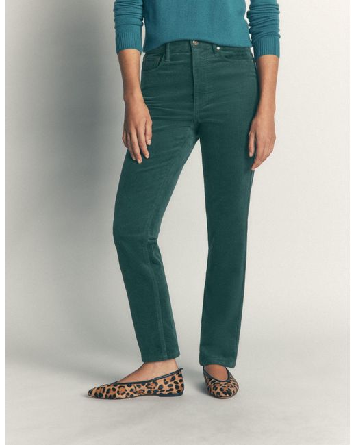 Boden Blue High Rise Cord Slim Jeans