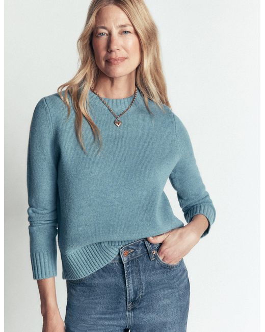 Boden Blue Marta Merino Wool Crew Sweater