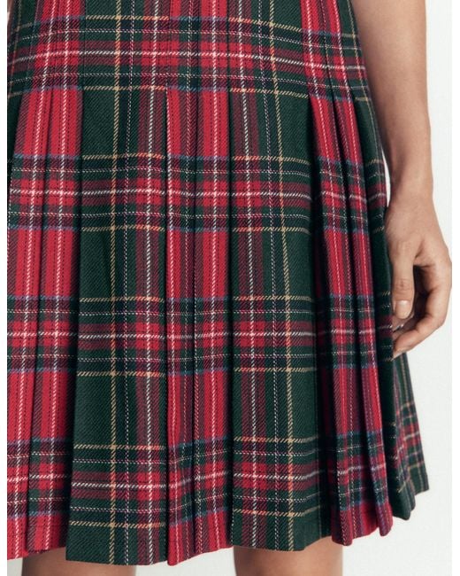 Boden Red Multi Panel Wool Blend Skirt