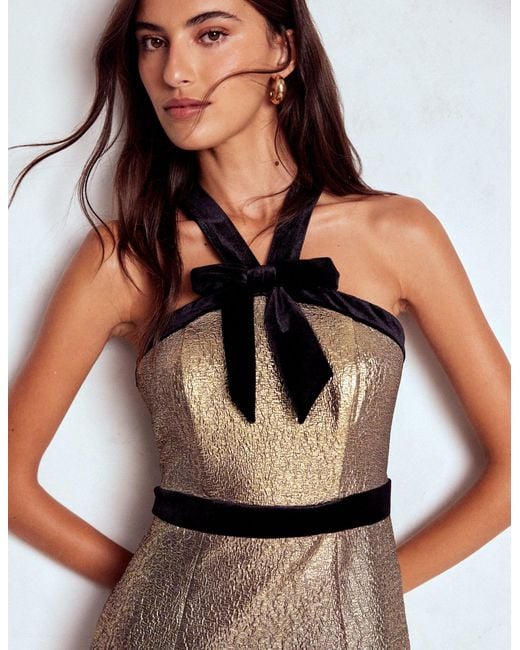 Boden Black Halter Fit & Flare Dress