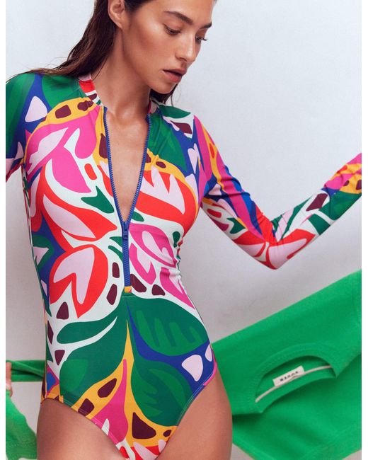 Boden Multicolor Rash Guard Swimsuit