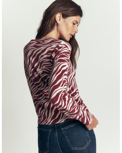 Boden Red Camilla Cotton Crew Sweater