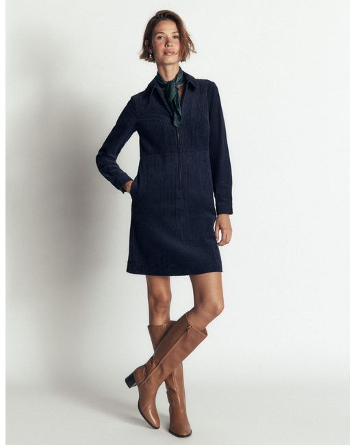 Boden Blue Bronte Cord Short Dress