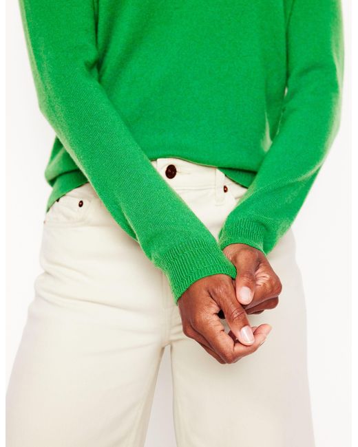 Pull Eva Col V En Cachemire- Paradis Boden en coloris Green