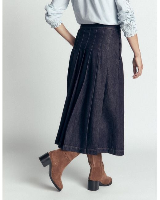 Boden Blue Aya Denim Midi Skirt