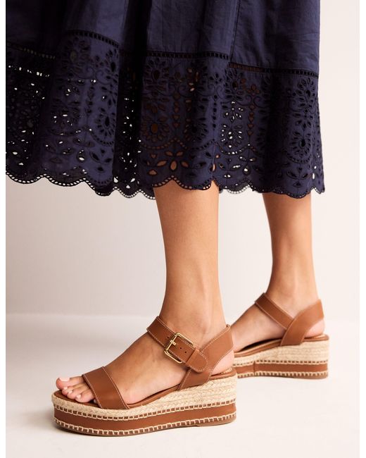 Boden Natural Stitched Wedge Espadrillestan