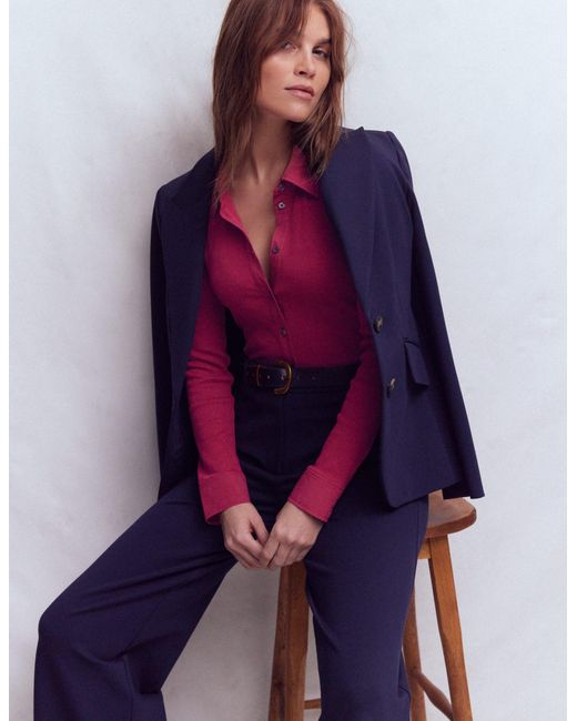 Boden Collared Button Through Top