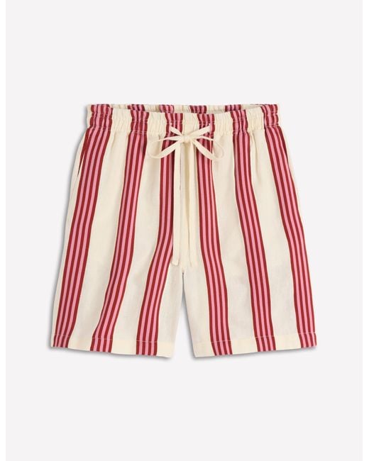 Boden Red Islington Linen Shorts