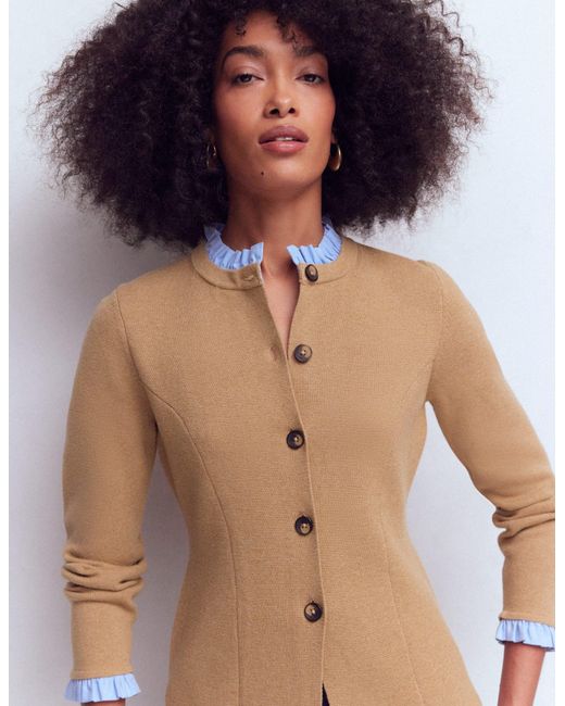 Boden Brown Joanna Fitted Knitted Jacket