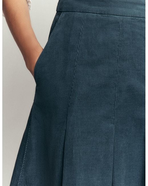 Boden Blue Flippy Cord Skirt