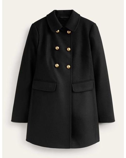 Boden Black Double-breasted Wool Coat
