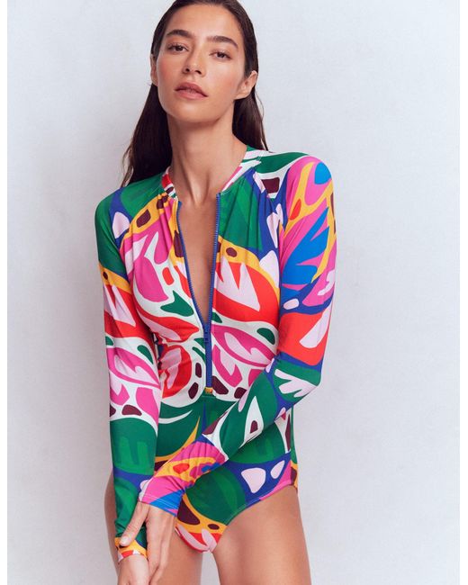 Boden Multicolor Rash Guard Swimsuit