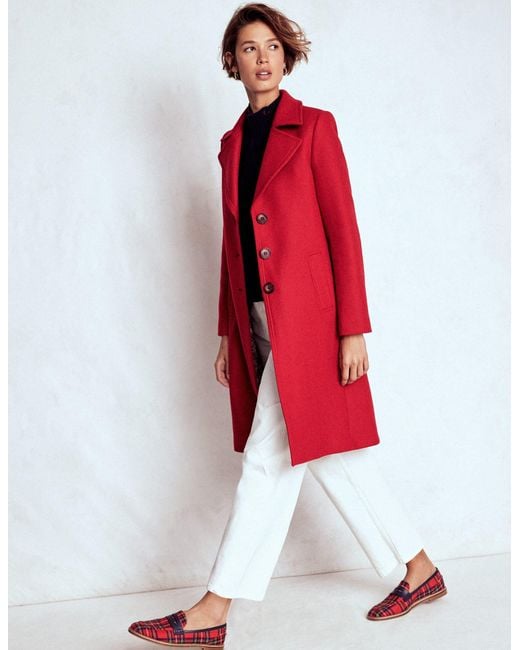 Boden Red Newport Wool Coat