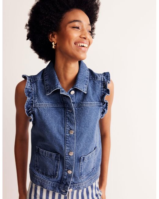 Boden Blue Denim Vestmid Vintage Denim