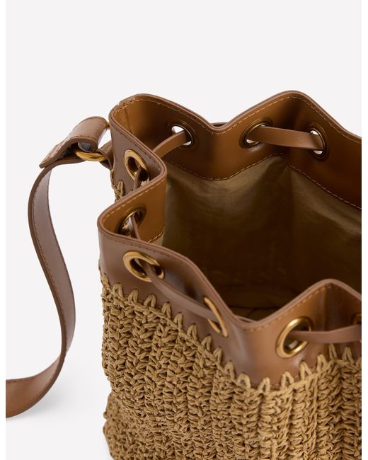 Boden Brown Mini Straw Bucket