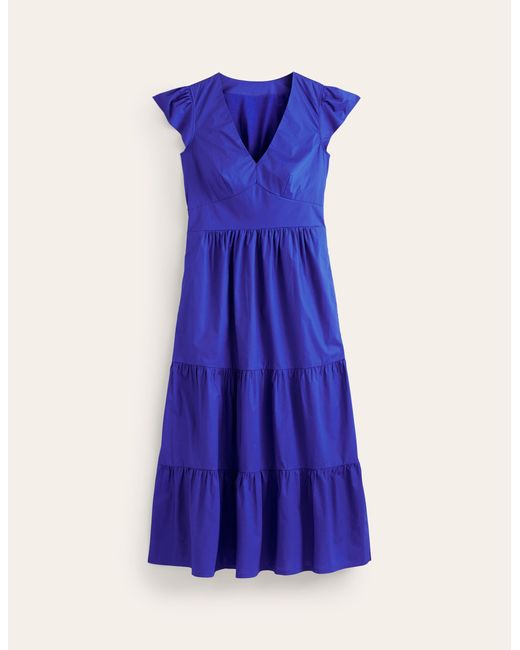 Boden Blue May Cotton Midi Tea Dress