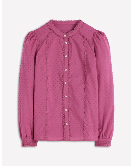 Boden Blue Rhea Cotton Dobby Top