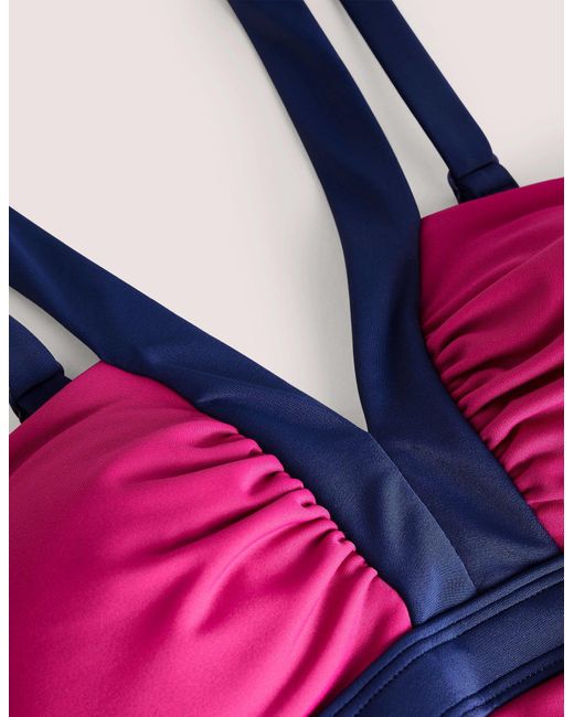 Boden Corsica Vneck Swimsuit in Blue Lyst